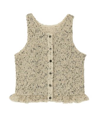 W FACE MIX MESH GATHER N／S TOPS