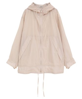 CRINKLED SHEER NYLON ZIP UP HOODIE