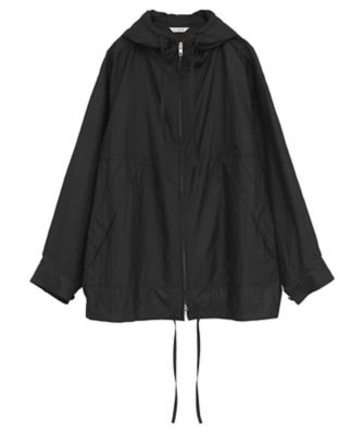 CRINKLED SHEER NYLON ZIP UP HOODIE