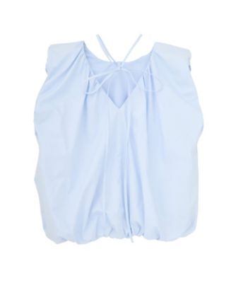 W FACE BALLOON GATHER RIBBON TOPS