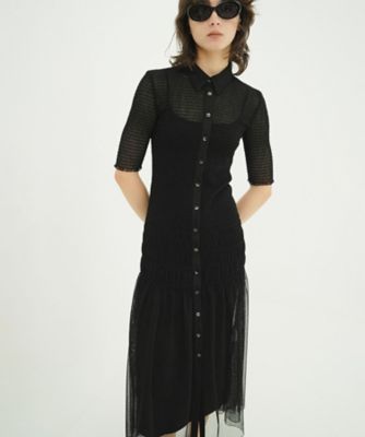 GATHERED MESH SHIRTS ONEPIECE 10112