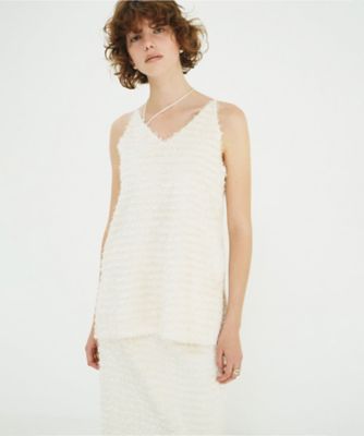 W FACE FEATHER CAMI TOPS 11122ー4003