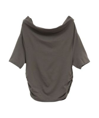 DRAPED OFF SHOULDER H／S TOPS 11105ー