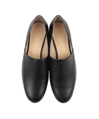 SIDE CUT STACKED FLAT SHOES 11115ー