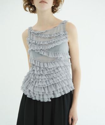RANDOM FRILL SHEER N／S TOPS 11122ー