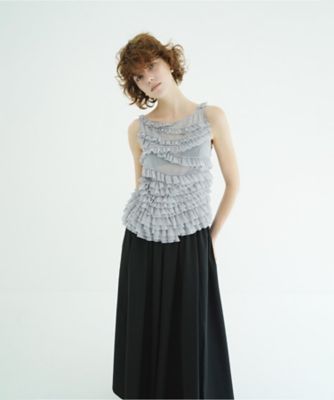 RANDOM FRILL SHEER N／S TOPS 11122ー 
