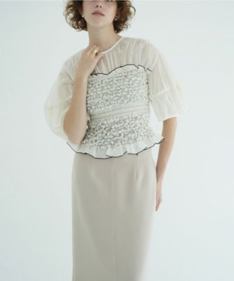 COLOR STITCHED SHIRRING TOPS 11122ー