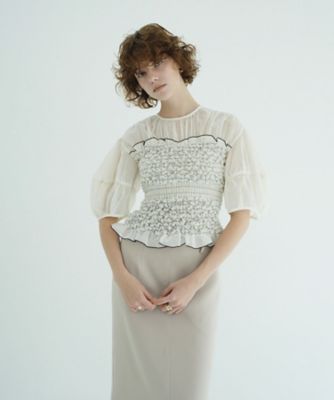COLOR STITCHED SHIRRING TOPS 11122ー