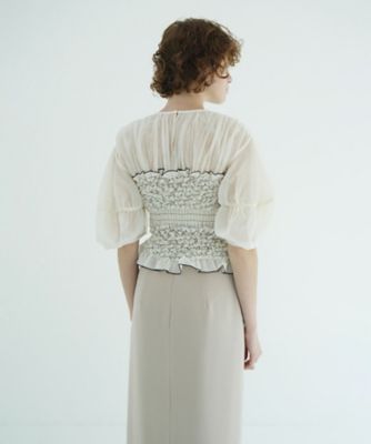 COLOR STITCHED SHIRRING TOPS 11122ー