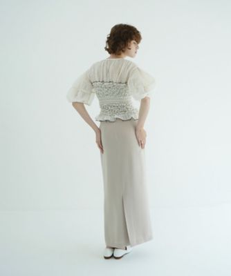 COLOR STITCHED SHIRRING TOPS 11122ー