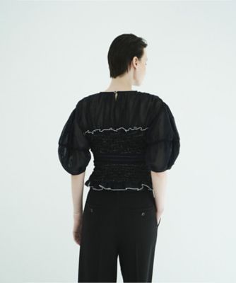 COLOR STITCHED SHIRRING TOPS 11122ー