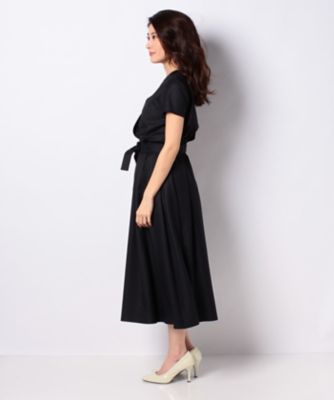 大人気商品 カシュクール風タックフレアワンピース ポリエステルツイル ワンピース Www Azns Org