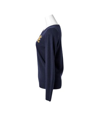 ＧＭサガラ刺繍カシミヤ混Ｖネックセーター