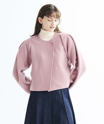 ストール付きタックスリーブウールジャケット