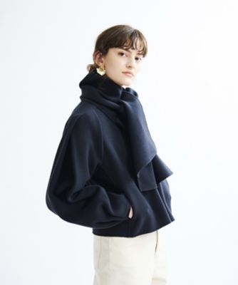 ストール付きタックスリーブウールジャケット