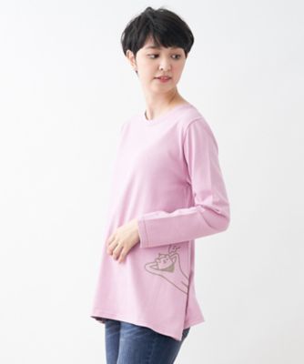 ＜三越伊勢丹/公式＞【SALE】CARA O CRUZ (Women)/キャラ・オ・クルス ロングスリーブTシャツ ピンク トップス【三越伊勢丹/公式】