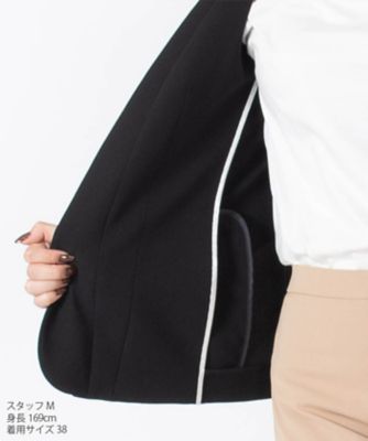 ジョコンダ　ロイヤル　ＪＯＣＯＮＤＥ　ＲＯＹＡＬ　【セットアップ対応】バックサテンジョーゼット　二枚襟ノーカラージャケット