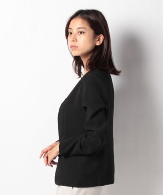 ジョコンダ　ロイヤル　ＪＯＣＯＮＤＥ　ＲＯＹＡＬ　【セットアップ対応】バックサテンジョーゼット　二枚襟ノーカラージャケット