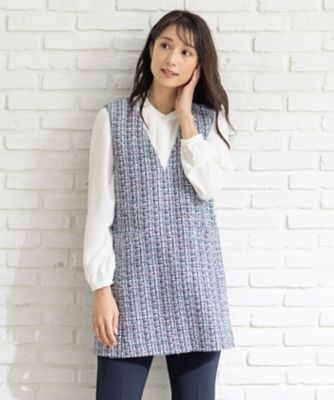 在庫豊富 - Chesty ツイード×ウールベスト - カタログ 購入:20307円