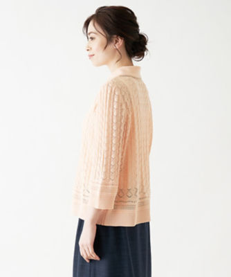 コットンレースニットジャケット【VITTORIO】 | ファッション 