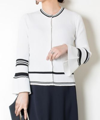 ＜MADAM JOCONDE (Women)＞マダム　ジョコンダ　ＭＡＤＡＭ　ＪＯＣＯＮＤＥ　袖口フレア　ニットカーディガン
