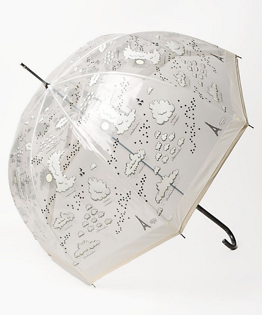 【SALE】パリ FAUX PAS PARIS フォーパ パリ スカイ柄 雨傘 シロ 傘・日傘