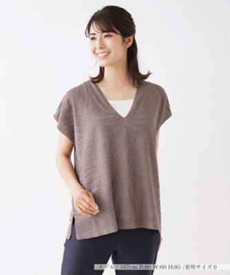 ＜Leilian (Women)＞Ｖネックニットプルオーバ【ＬＥ　ＴＲＩＣＯＴ　ＰＥＲＵＧＩＡ】