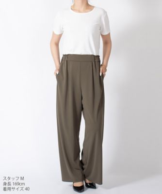 ラピーヌ　ブランシュ　ＬＡＰＩＮＥ　ＢＬＡＮＣＨＥ　【洗える】【セットアップ対応】Ｐ強撚スムース　ワイドパンツ
