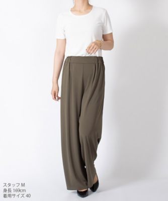 ラピーヌ　ブランシュ　ＬＡＰＩＮＥ　ＢＬＡＮＣＨＥ　【洗える】【セットアップ対応】Ｐ強撚スムース　ワイドパンツ