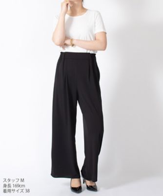 ラピーヌ　ブランシュ　ＬＡＰＩＮＥ　ＢＬＡＮＣＨＥ　【洗える】【セットアップ対応】Ｐ強撚スムース　ワイドパンツ