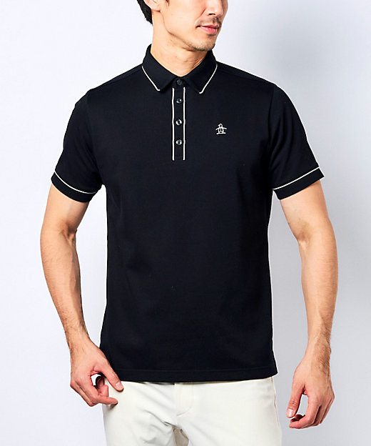  『STANDARD』SUNSCREENスムースガゼット付き半袖ポロシャツ BK00 スポーツウェア