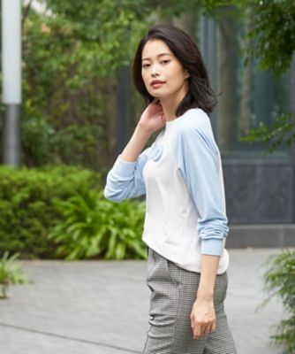 洗える ラグランスリーブのロゴTシャツ | CARA O CRUZ (Women)/キャラ 