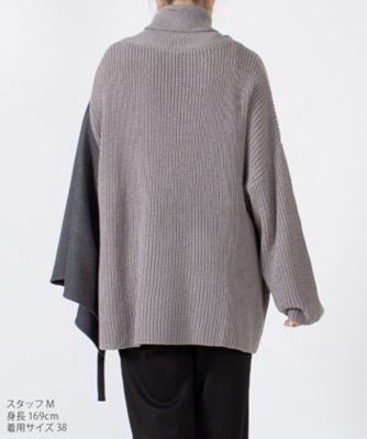 バイス　バーサ　ＶＩＣＥ　ＶＥＲＳＡ　片畦×起毛素材ドッキング　アシンメトリーポンチョ