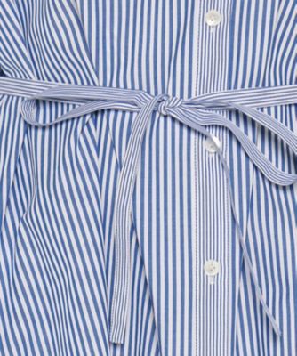 ストライプ柄ノーカラーシャツワンピース【Ｌｅｉｌｉａｎ ＷＨＩＴＥ 