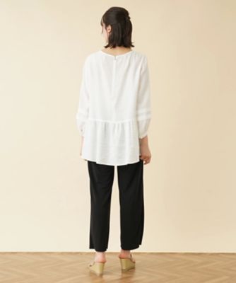 ペプラムチュニックブラウス【Ｌｅｉｌｉａｎ　ＷＨＩＴＥ　ＬＡＢＥＬ】