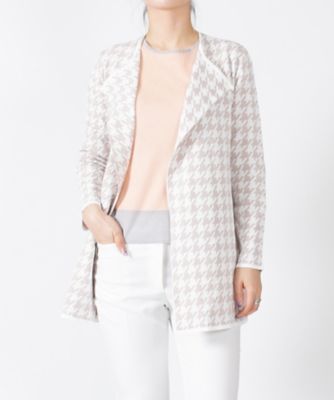 ＜JOCONDE ROYAL (Women)＞ジョコンダ　ロイヤル　ＪＯＣＯＮＤＥ　ＲＯＹＡＬ　千鳥柄ニットジャケット