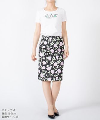 ミス　ジェイ　ＭＩＳＳ　Ｊ　【洗える】香水ボトル柄プリント　コットンハイゲージ天竺Ｔシャツ