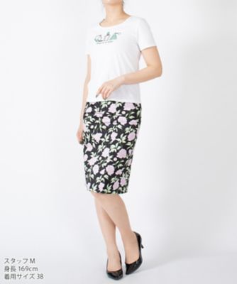 ミス　ジェイ　ＭＩＳＳ　Ｊ　【洗える】香水ボトル柄プリント　コットンハイゲージ天竺Ｔシャツ