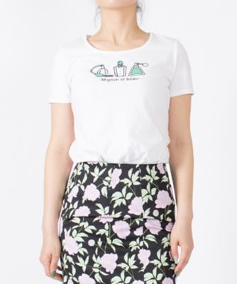 ミス　ジェイ　ＭＩＳＳ　Ｊ　【洗える】香水ボトル柄プリント　コットンハイゲージ天竺Ｔシャツ