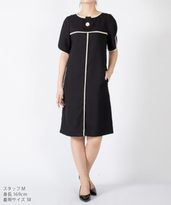 ラピーヌ　ブランシュ　ＬＡＰＩＮＥ　ＢＬＡＮＣＨＥ　バイカラートリミングワンピース