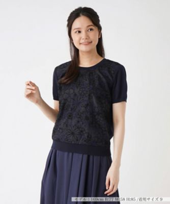 レリアン》新品 薄手 2種類のレース切替デザインブラウス 13＋