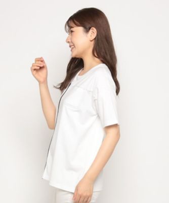 ラピーヌ　ブランシュ　ＬＡＰＩＮＥ　ＢＬＡＮＣＨＥ　【洗える】ステッチ使いＴシャツ