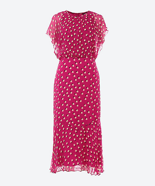＜三越伊勢丹/公式＞【SALE】【送料無料】WHISTLES (Women)/ウィッスルズ 大きいサイズ Moon Spot Print Midi Dress Pink/Multi ワンピース・ドレス【三越伊勢丹/公式】