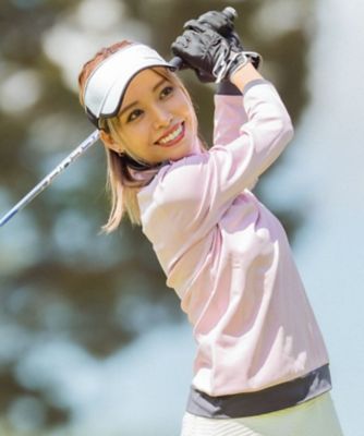 ランバンスポール ゴルフ マフラー ピンク ホワイト ゴルフウェア