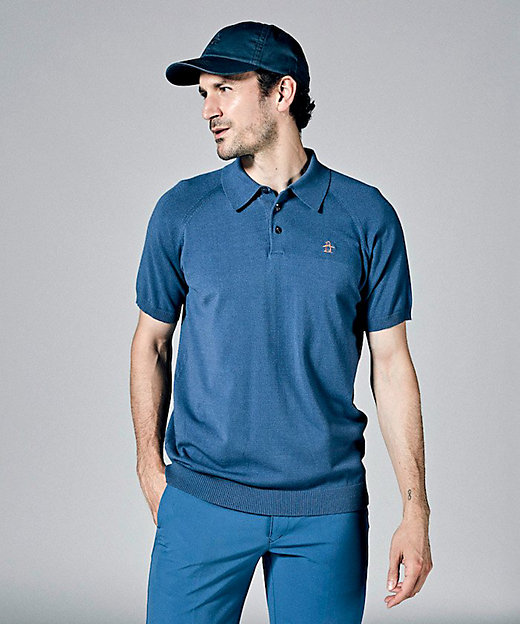  ラグランスリーブ半袖ニットポロシャツ NV01(NV01) スポーツウェア
