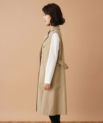 トレンチ風ロングベスト【Ｌｅｉｌｉａｎ ＷＨＩＴＥ ＬＡＢＥＬ】 の