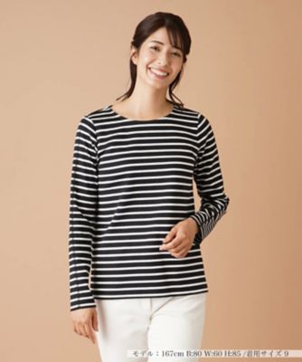 ラメボーダーカットソー