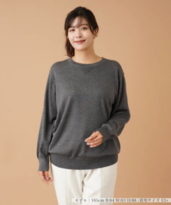 ＜Leilian plus house (Women/大きいサイズ)＞Ｖガゼットニット【ｍｙ　ｐｅｒｆｅｃｔ　ｗａｒｄｒｏｂｅ】