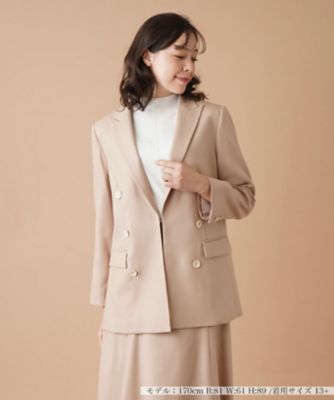 LANVIN ノーカラー 装飾ボタン ダブル ジャケット フランス製
