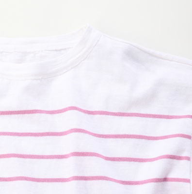 45Rバスク縞の908Tシャツ ピンク-
